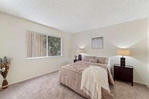 Studio City apartment for rent - Spacious bedroom with mirrored closet doors, updated carpets and a ton of natural light at the enclave apartments in studio city, CA.