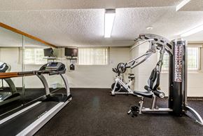 Sherman Village apartment for rent - You can find all of the equipment you need for a full-body workout at the Plaza Apartments in Sherman Village