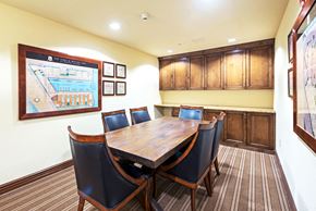 Marina Del Rey apartment for rent - a dining room with a wooden table and chairs