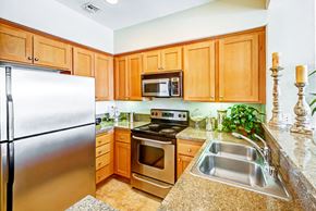 Marina Del Rey apartment for rent - a kitchen with stainless steel appliances and granite counter tops