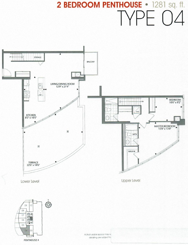 Floor plan for 2 beds, 2 baths, 1281 sqft