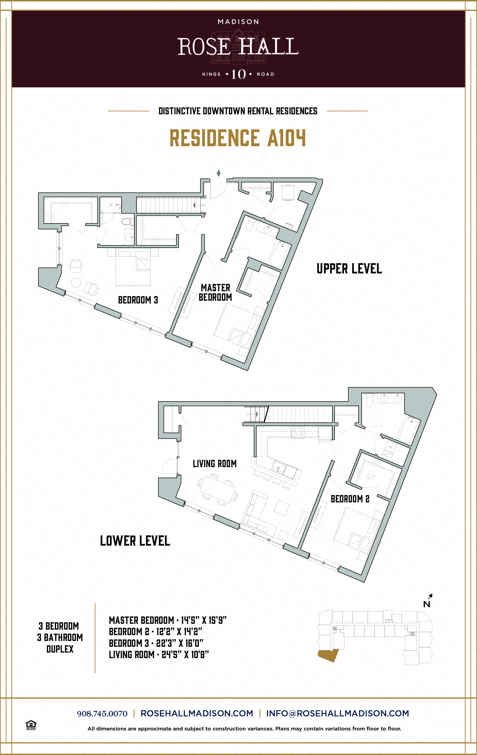Floor plan for 3 beds, 3 baths, 2319 sqft