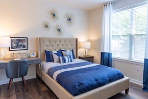 Madison apartment for rent - the preserve at ballantyne commons apartments bedroom with bed and desk