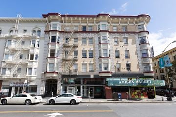 San Francisco apartment for rent - A street view of a building with a sign that says "AMIGO'S MARKET".