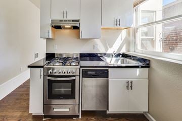 San Francisco apartment for rent - A modern kitchen with a stove and sink.