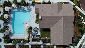 Rohnert Park townhouse for rent - Aerial view of Clubhouse and Pool at The Reserve in Rohnert Park, CA 94040