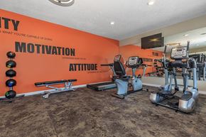 Clarksville apartment for rent - a gym with machines and a tv