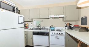 Nashville apartment for rent - a kitchen with a stove refrigerator and a sink