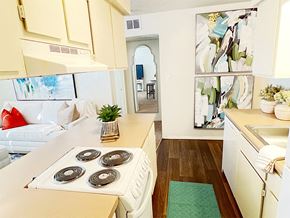 Conway apartment for rent - a kitchen with a stove and a counter top