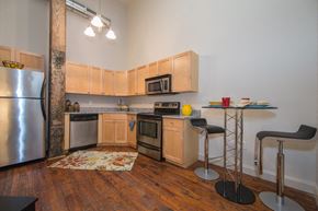 Richmond apartment for rent - High Ceiling Kitchen in Iron House Apartments in Richmond VA