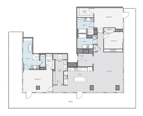 Floor plan for 3 beds, 3 baths, 2152 sqft