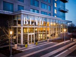 Reston apartment for rent - the facade of person at night