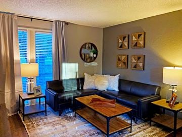 Flagstaff apartment for rent - a living room with a couch and a coffee table