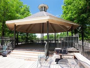 Fayetteville apartment for rent - the gazebo is equipped with a table and chairs