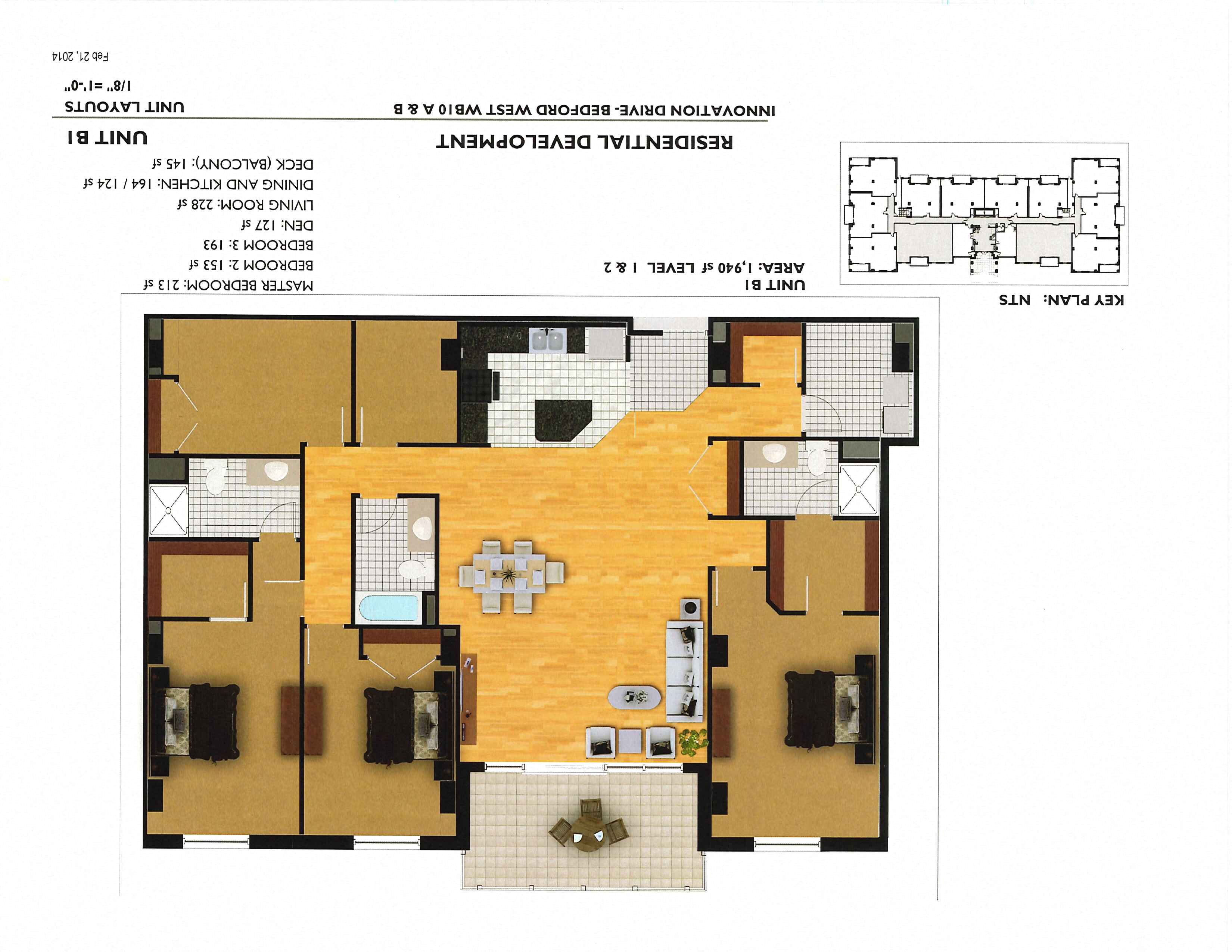 Floor plan for 3 beds, 3 baths, 2000 sqft