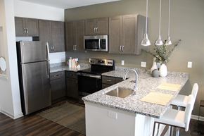 Rock Hill apartment for rent - a kitchen with granite counter tops and stainless steel appliances