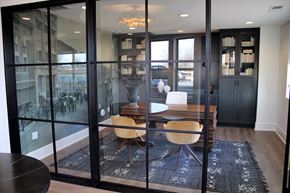 Rock Hill apartment for rent - a dining room with glass doors and a table and chairs