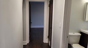Chicago apartment for rent - A bathroom with a toilet and sink.