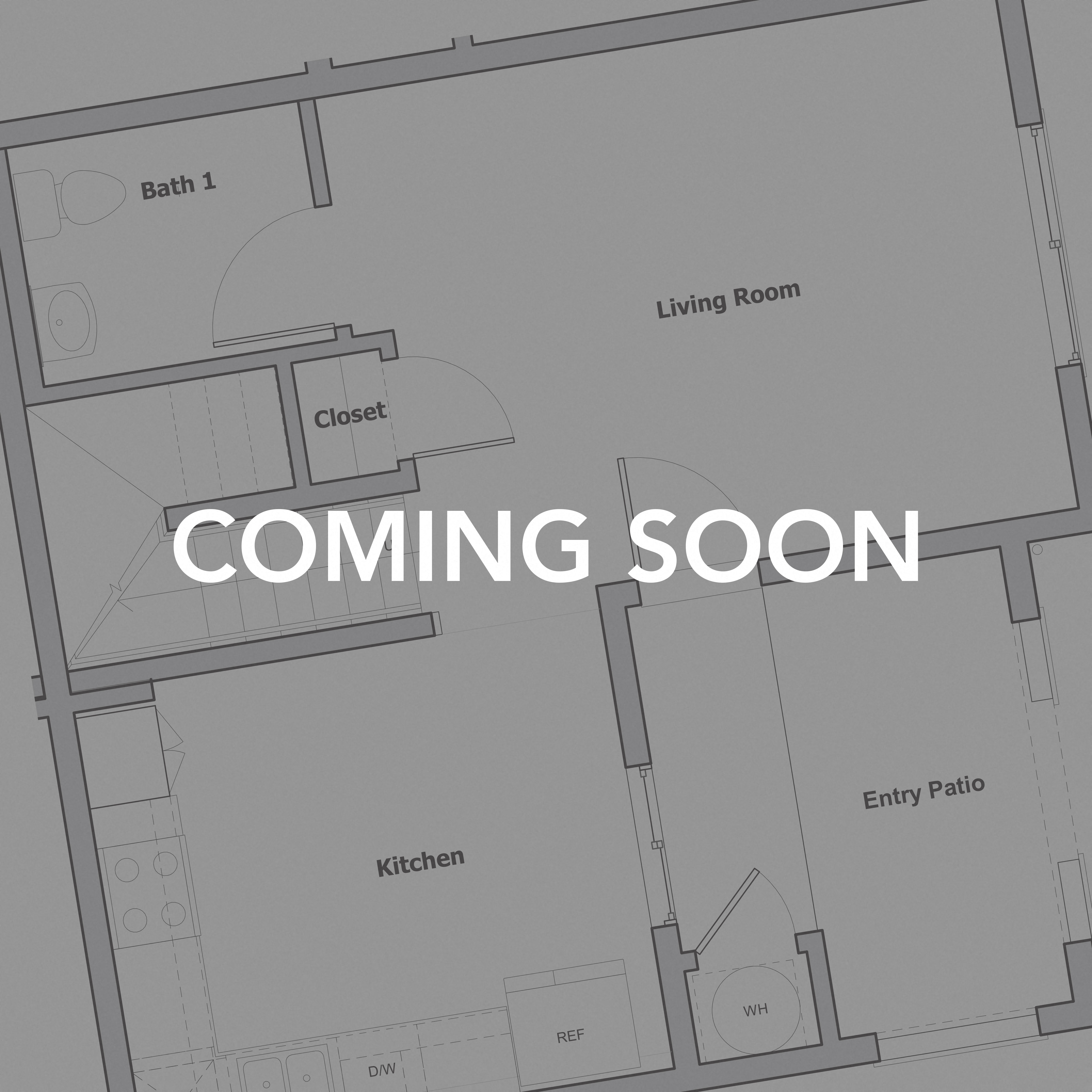 Floor plan for 1 bed, 1 bath, 699 sqft