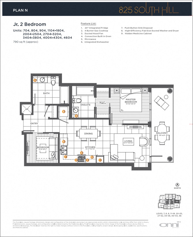 Floor plan for 1 bed, 2 baths, 792 sqft