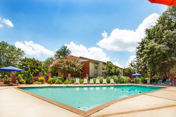 Sparkling tropical style pool with sundeck