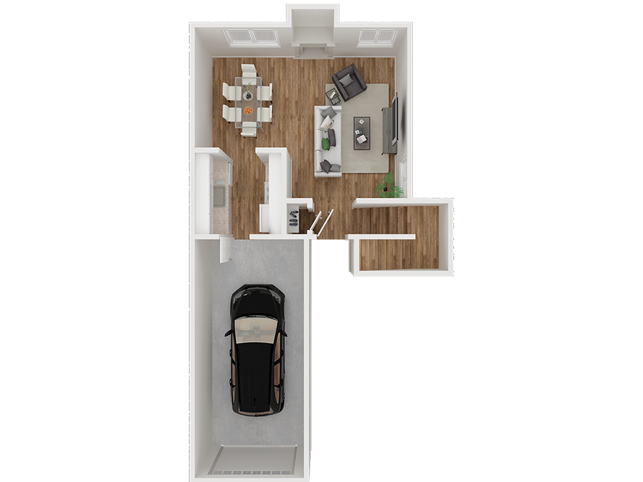 Floor plan for 2 beds, 2 baths, 1060 sqft