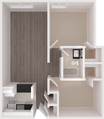 Floor plan for 2 beds, 1 bath, 812 sqft