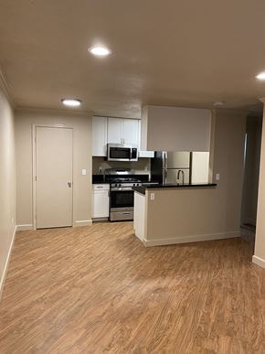 Stockton apartment for rent - living room and kitchen