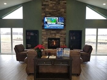 Clubhouse fireplace at regency preserve