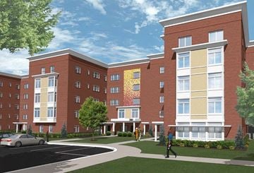 Elizabeth apartment for rent - a rendering of a new apartment building planned for a parking lot