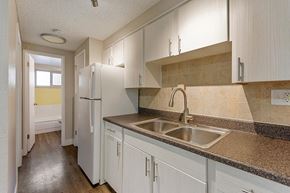 Denver apartment for rent - a kitchen with a sink and a refrigerator