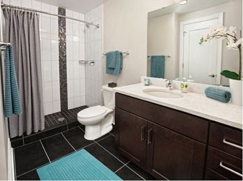 Designer mosaic tile bath and showers