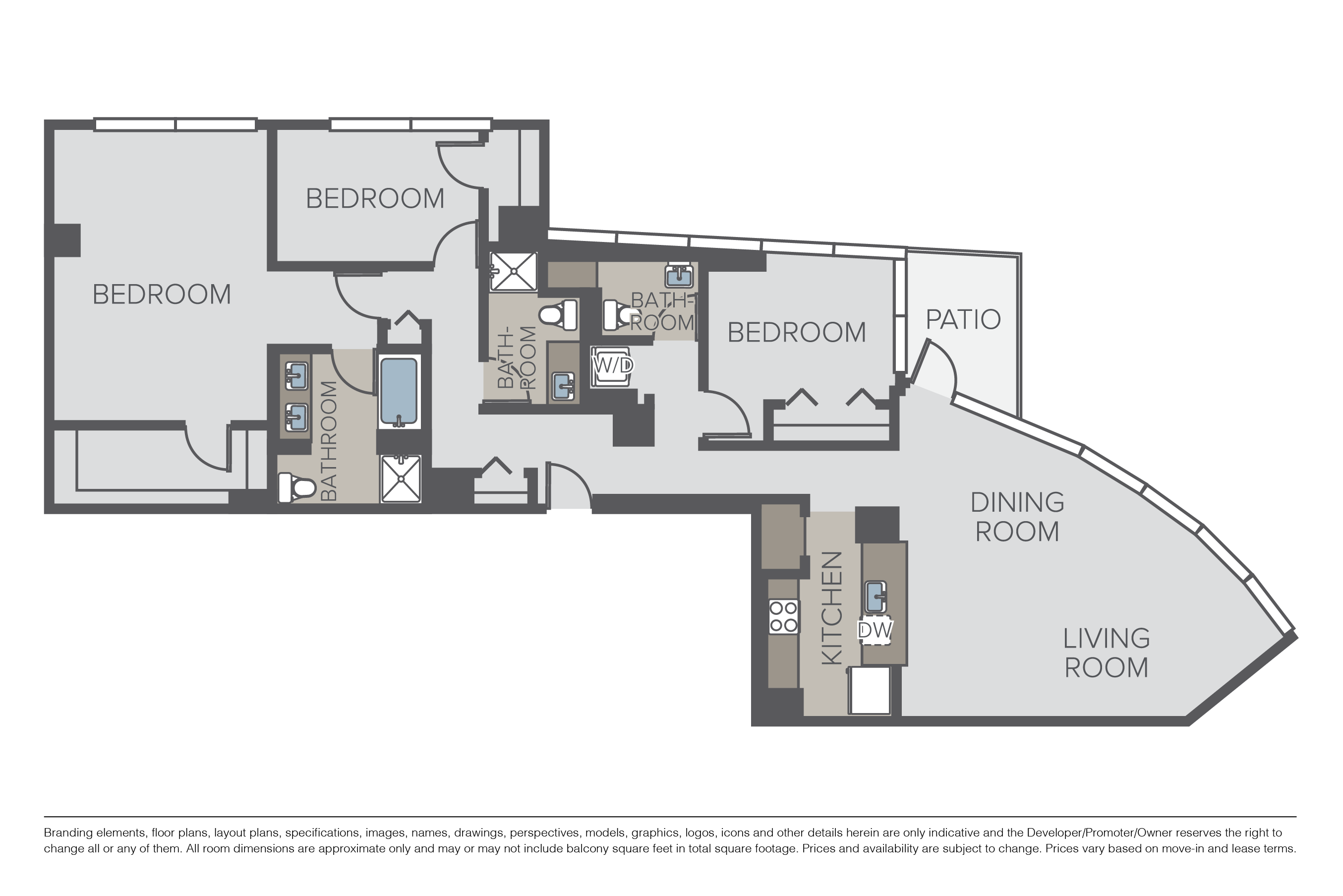 Floor plan for 3 beds, 2.5 baths, 1778 sqft