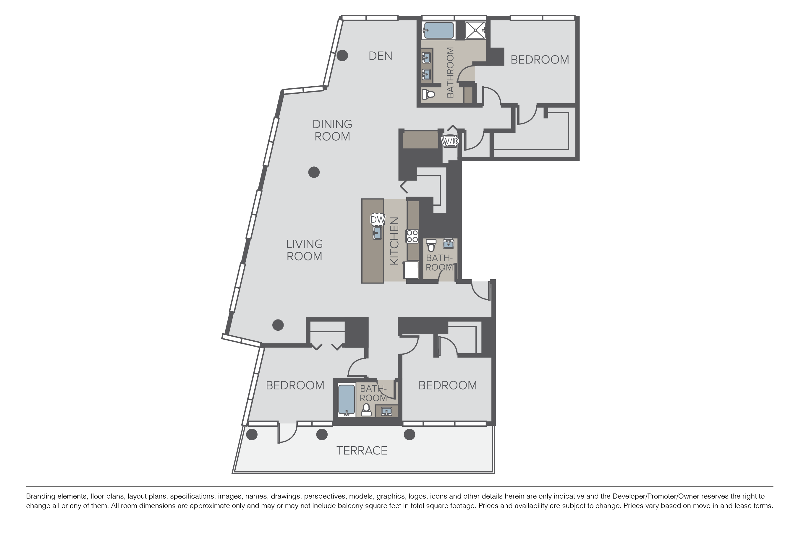 Floor plan for 3 beds, 2.5 baths, 2902 sqft