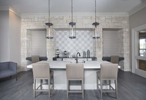 Lake Charles apartment for rent - a rendering of a kitchen with a large island and chairs