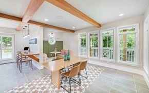 Atlanta apartment for rent - a dining room with a wooden table and chairs