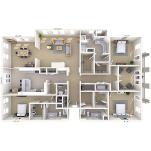 Floor plan for 3 beds, 3.5 baths, 2854 sqft