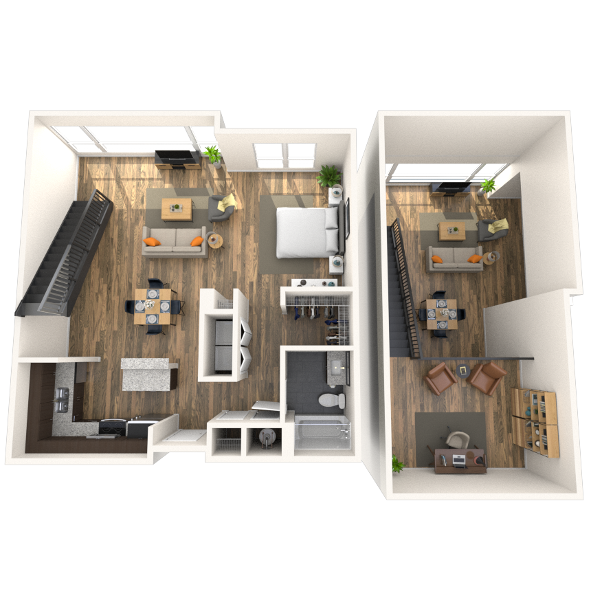 Floor plan for studio, 1 bath, 1149 sqft