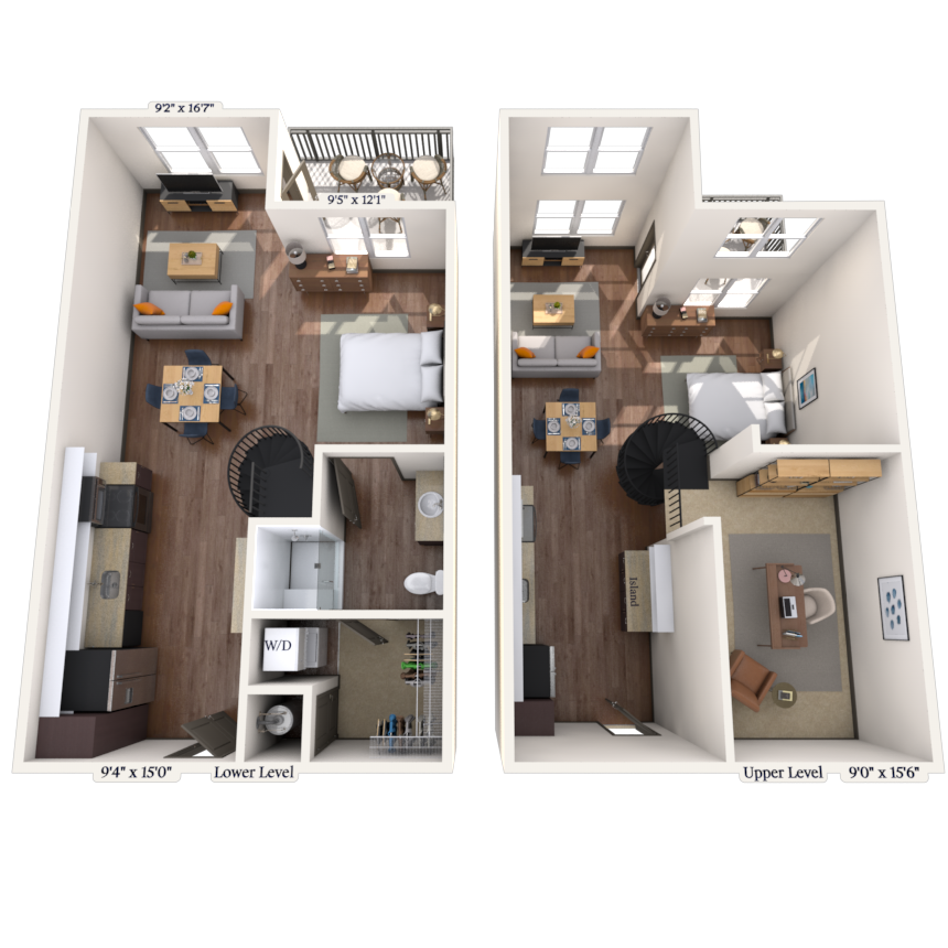 Floor plan for studio, 1 bath, 670 sqft