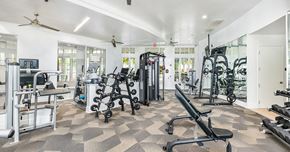 Orlando apartment for rent - the gym is equipped with weights and cardio equipment
