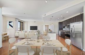 Alexandria apartment for rent - a kitchen and dining room with a table and chairs
