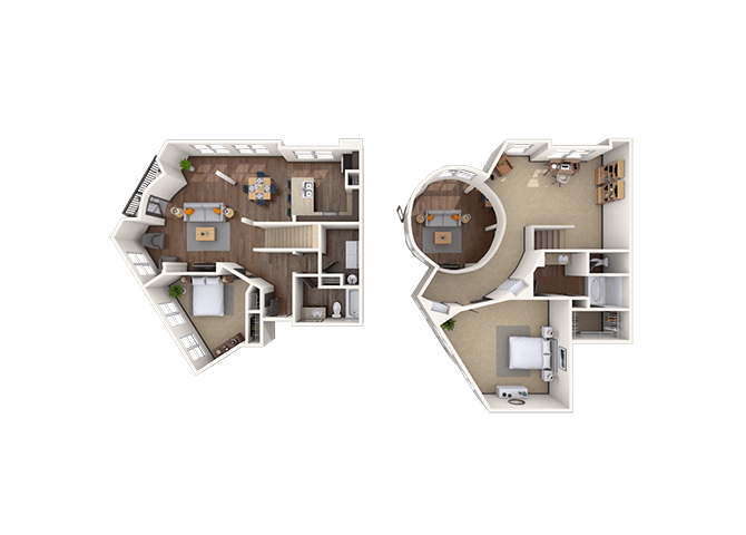 Floor plan for 2 beds, 2 baths, 1806 sqft
