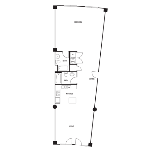 Floor plan for studio, 2 baths, 1446 sqft