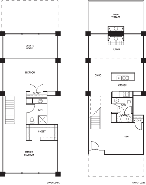 Floor plan for 1 bed, 1.5 baths, 1438 sqft