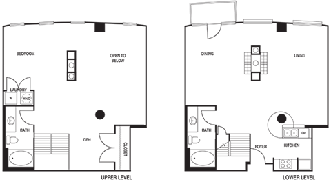 Floor plan for 1 bed, 1 bath, 1331 sqft