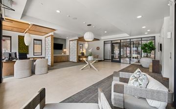 Houston apartment for rent - a living room with a couch and a table