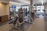 St. Louis Park apartment for rent - a gym with weights and other exercise equipment in a building