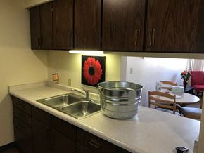 Manitowoc apartment for rent - a kitchen with a stainless steel pot on the counter