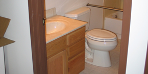 Cross Plains apartment for rent - a small bathroom with a toilet and a sink