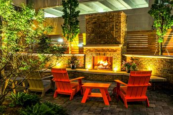 Outdoor fire pit with seating